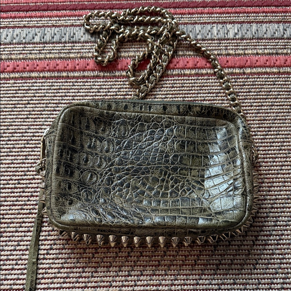 Rebecca Minkoff Croc-Embossed Chain Strap Bag